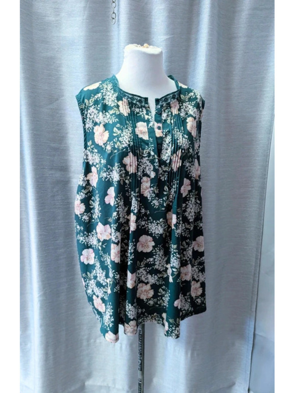 Green Floral Cottagecore Tank Top XXXL 3X